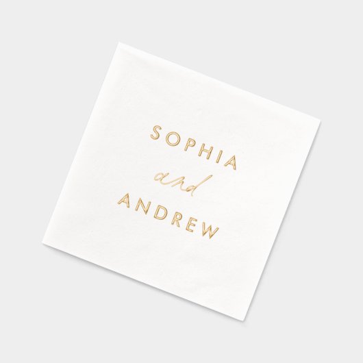 Eenvoudige elegante namen bruiloft folie servetten (Links)