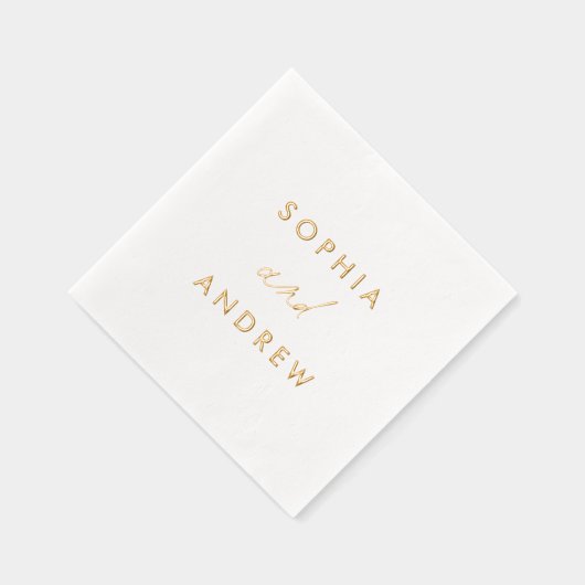 Eenvoudige elegante namen bruiloft folie servetten (Rechts)