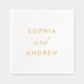 Eenvoudige elegante namen bruiloft folie servetten (Voorkant)