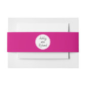 Eenvoudige elegante namen magenta roze bruiloft uitnodigingen wikkel (Voorkant Voorbeeld)