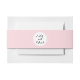 Eenvoudige elegante namen: zwarte roze bruiloft uitnodigingen wikkel