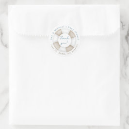 Eenvoudige Elegante Nautilus Baby Shower Bedankt Ronde Sticker