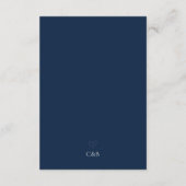 Eenvoudige Elegante Navy Blue QR Code Bruiloft RSV Informatiekaartje (Achterkant)