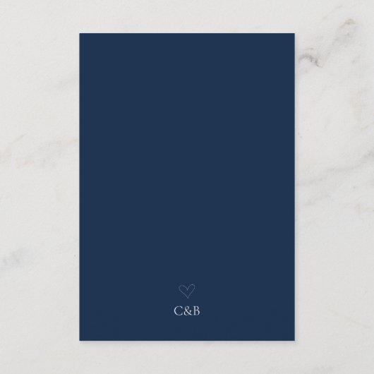 Eenvoudige Elegante Navy Blue QR Code Bruiloft RSV Informatiekaartje (Achterkant)