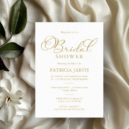 Eenvoudige Elegante Nep Folie Script Bruidsuitnodi Kaart