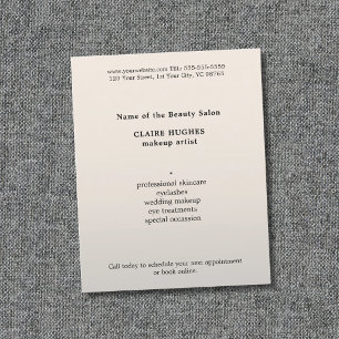Eenvoudige Elegante Nep-Metaal Make-up Artiest Flyer