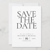 Eenvoudige Elegante Niet-Foto Huwelijk Sla de Datu Save The Date (Voorkant)