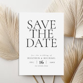 Eenvoudige Elegante Niet-Foto Huwelijk Sla de Datu Save The Date