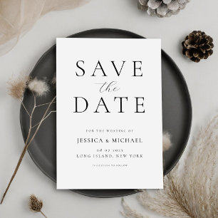 Eenvoudige Elegante Niet-Foto Huwelijk Sla de Datu Save The Date