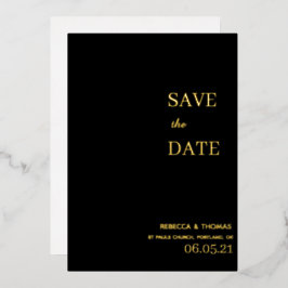 eenvoudige elegante niet-foto save-the-date folie uitnodiging