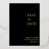 eenvoudige elegante niet-foto save the date folie uitnodiging (Voorkant)