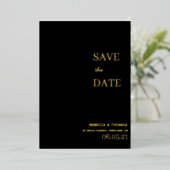 eenvoudige elegante niet-foto save the date folie uitnodiging (Staand Voorkant)