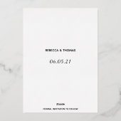 eenvoudige elegante niet-foto save the date folie uitnodiging (Achterkant)
