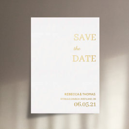 eenvoudige elegante niet-foto save the date folie uitnodiging