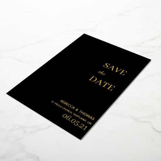eenvoudige elegante niet-foto slaat de datum op folie uitnodiging (Gedraaid)