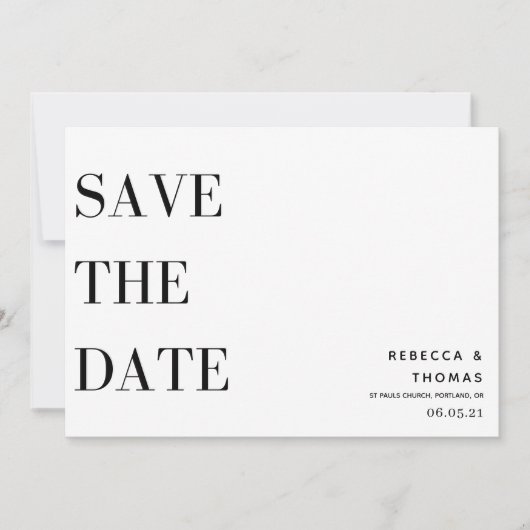 eenvoudige elegante niet-foto slaat de datum op save the date (Voorkant)