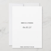 eenvoudige elegante niet-foto slaat de datum op save the date (Achterkant)