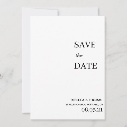 eenvoudige elegante niet-foto slaat de datum op save the date (Voorkant)