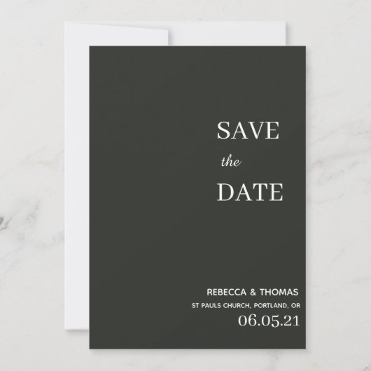 eenvoudige elegante niet-foto slaat de datum op save the date (Voorkant)