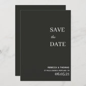 eenvoudige elegante niet-foto slaat de datum op save the date (Voorkant / Achterkant)