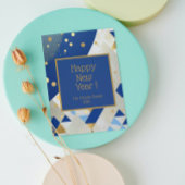 Eenvoudige elegante Nieuwjaars Blauwe Glitter Kaar Feestdagenkaart