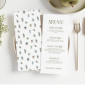 Eenvoudige elegante olijftakken boho bruiloftsmenu