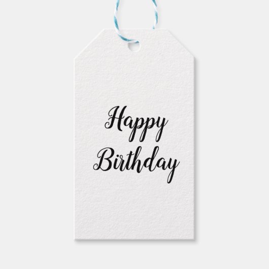 eenvoudige , elegante , op maat gesneden verjaarda cadeaulabel (Voorkant)