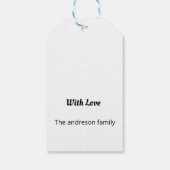 eenvoudige , elegante , op maat gesneden verjaarda cadeaulabel (Achterkant)