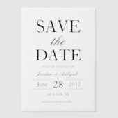 Eenvoudige elegante overlay bruiloft Sla de datum Vellum Uitnodigingen (Voorkant)