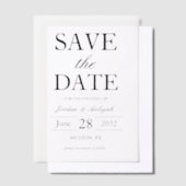 Eenvoudige elegante overlay bruiloft Sla de datum Vellum Uitnodigingen (Offset)