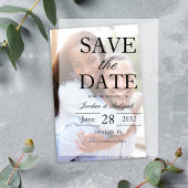 Eenvoudige elegante overlay bruiloft Sla de datum Vellum Uitnodigingen