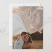 Eenvoudige elegante overlay foto bruiloft kaart (Achterkant)