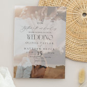 Eenvoudige elegante overlay foto bruiloft kaart