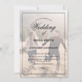 Eenvoudige elegante overlay foto bruiloft kaart (Voorkant)