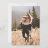 Eenvoudige elegante overlay foto bruiloft kaart (Achterkant)