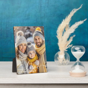 Eenvoudige, elegante overlay met familiefoto's fotoplaat