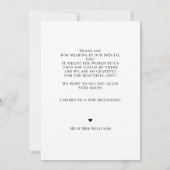 Eenvoudige Elegante Paar Foto Bruiloft Dank u Kaar Bedankkaart (Achterkant)