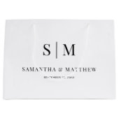 Eenvoudige Elegante Paar Initialen Wedding Sponsor Groot Cadeauzakje (Voorkant)