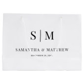 Eenvoudige Elegante Paar Initialen Wedding Sponsor Groot Cadeauzakje (Achterkant)