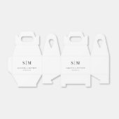 Eenvoudige Elegante Paar Monogram Bruiloft Bedankdoosjes (Uitgevouwen)