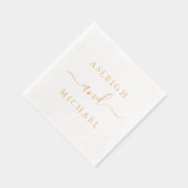 Eenvoudige elegante paar namen bruiloft folie servetten (Rechts)