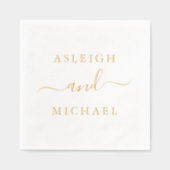 Eenvoudige elegante paar namen bruiloft folie servetten (Voorkant)