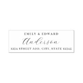 Eenvoudige Elegante Paar Namen Bruiloft Retouradre Zelfinktende Stempel (Design)