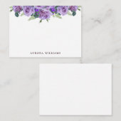 Eenvoudige elegante Paarse bloemen persoonlijke br Notitiekaartje (Voorkant / Achterkant)