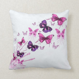 Eenvoudige elegante Paarse Butterflies Sierkusse Kussen