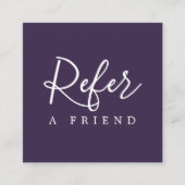 Eenvoudige Elegante Paarse en Witte Verwijzing Kaa (Voorkant)