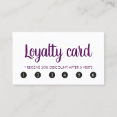 Eenvoudige Elegante Paarse Witte Schoonheidssalon Klantenkaartje (Voorkant)