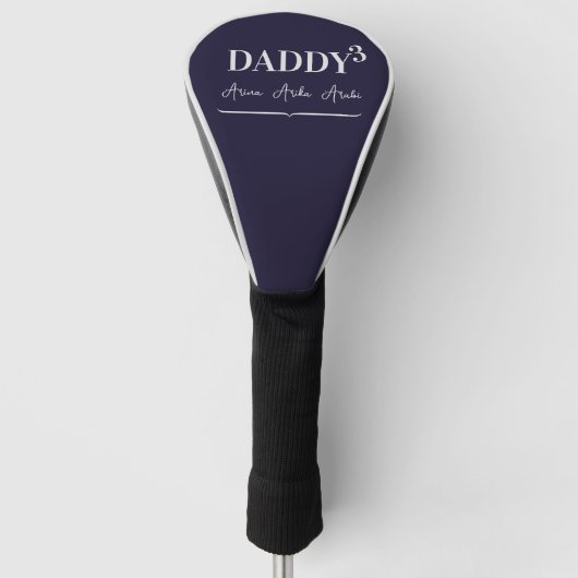 Eenvoudige elegante papa cubed typografie Kinderen Golfheadcover (Voorkant)