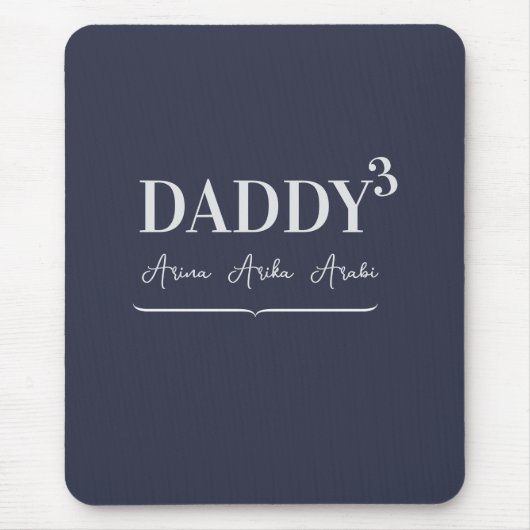 Eenvoudige elegante papa cubed typografie Kinderen Muismat (Voorkant)