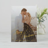 Eenvoudige elegante pasgetrouwde Merry Christmas g Folie Feestdagenkaart (Staand Voorkant)